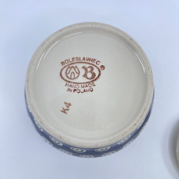 vintage boleslawiec polish pottery lidded jar "peacock" pattern handcrafted - Picture 7 of 7